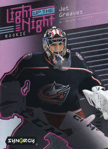 insert RC karta JET GREAVES 23-24 Synergy Light Up The Night Rookie Pink /699